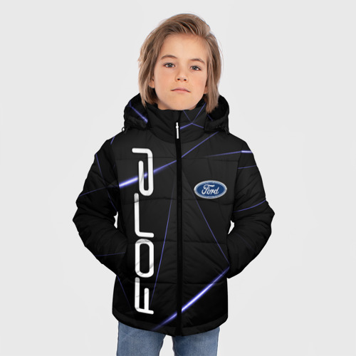 Зимняя куртка для мальчиков 3D с принтом Ford, фото на моделе #1