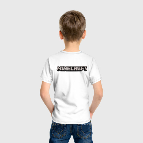 Детская футболка с принтом Майнкрафт, вид сзади #2