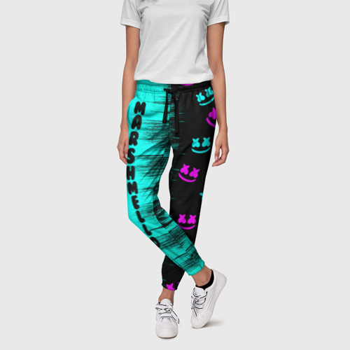 Женские брюки 3D с принтом Marshmello, фото на моделе #1