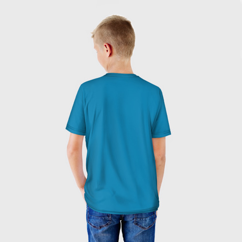 Детская футболка 3D с принтом Коржик, вид сзади #2