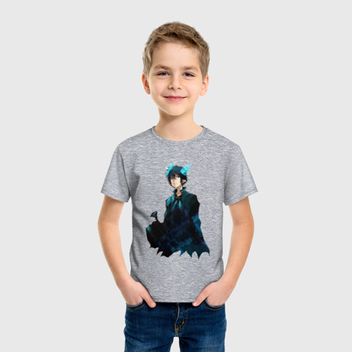 Детская футболка хлопок с принтом Синий экзорцист, фото на моделе #1