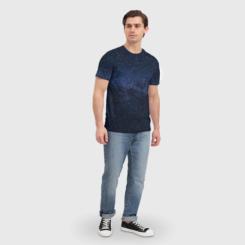 Мужская футболка 3D с принтом Звездное небо, вид сбоку #3