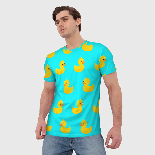 Мужская футболка 3D с принтом Уточки, фото на моделе #1