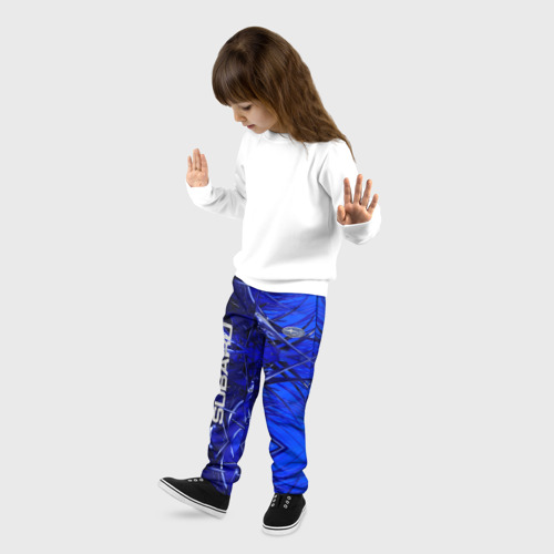 Детские брюки 3D с принтом Subaru, фото на моделе #1