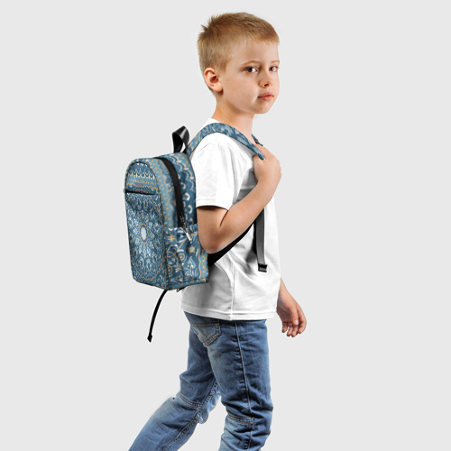 Детский рюкзак 3D с принтом Кружево ковер, вид сзади #1