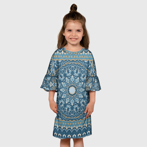 Детское платье 3D с принтом Кружево ковер, вид сбоку #3