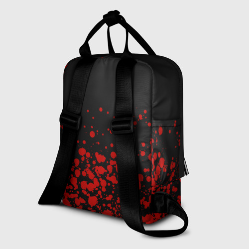 Женский рюкзак 3D с принтом Убийца Акаме на черно-красно фоне, вид сзади #1