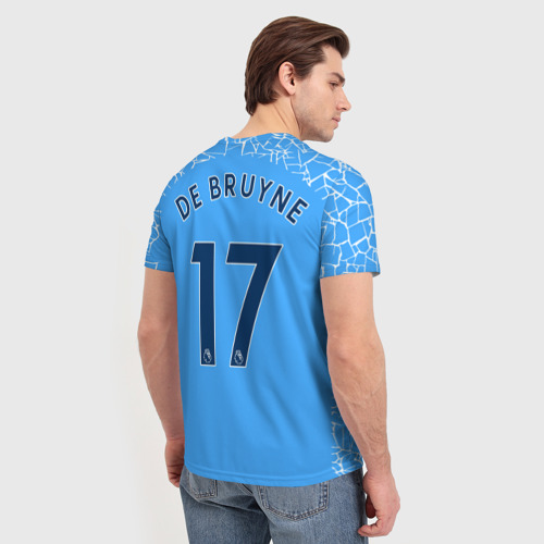 Мужская футболка 3D с принтом Кевин Де Брёйне 20-21 Форма, вид сзади #2