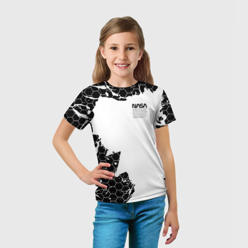 Детская футболка 3D с принтом NASA, вид сбоку #3
