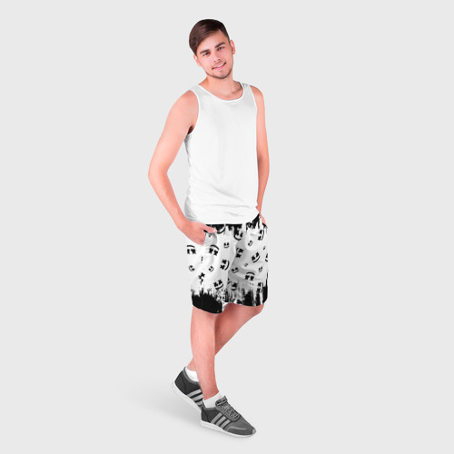 Мужские шорты 3D с принтом MARSHMELLO / МАРШМЕЛЛОУ, фото на моделе #1