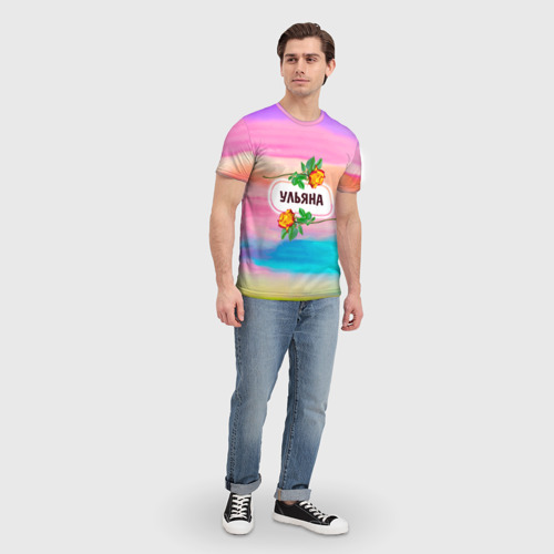 Мужская футболка 3D с принтом Ульяна, вид сбоку #3