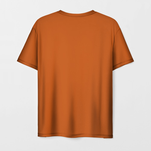 Мужская футболка 3D с принтом Оранжевый, вид сзади #1