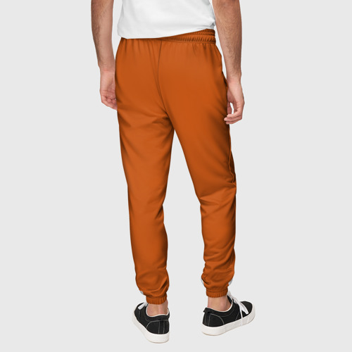 Мужские брюки 3D с принтом Оранжевый, вид сзади #2