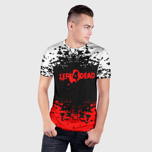 Мужская футболка 3D Slim с принтом Left 4 Dead, фото на моделе #1