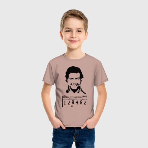 Детская футболка хлопок с принтом Пабло Эскобар, фото на моделе #1