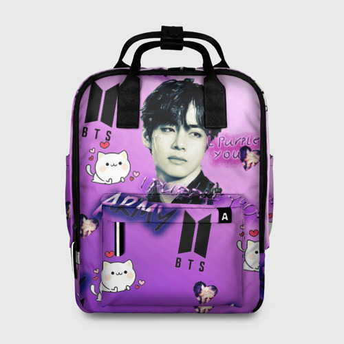 Женский рюкзак 3D с принтом I purple you, вид спереди #2