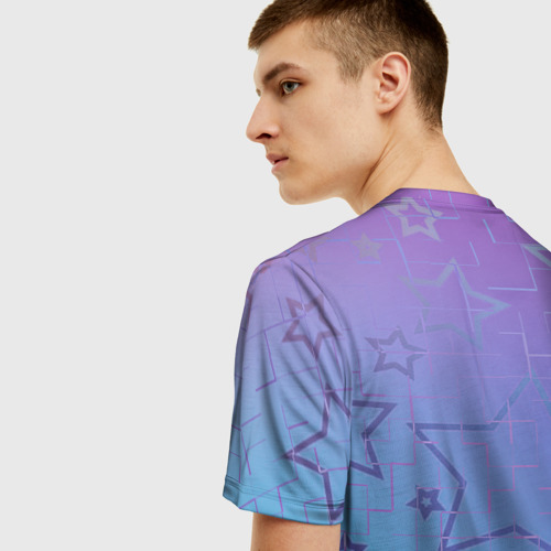 Мужская 3D футболка с принтом Тромбоцит, вид сзади #2