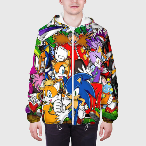 Мужская куртка 3D с принтом Sonic, вид сбоку #3