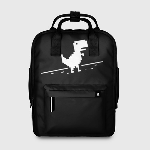 Женский рюкзак 3D с принтом Динозавр Гугл Хром, вид спереди #2