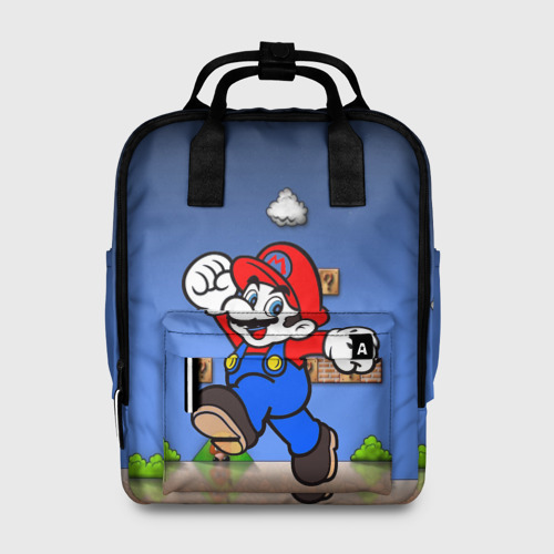 Женский рюкзак 3D с принтом Mario, вид спереди #2