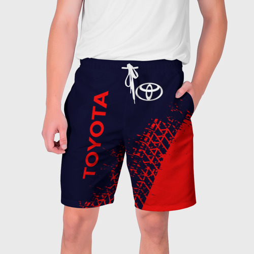 Мужские шорты 3D с принтом TOYOTA / ТОЙОТА, вид спереди #2