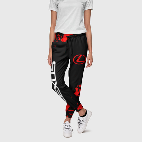 Женские брюки 3D с принтом LEXUS / ЛЕКСУС, фото на моделе #1