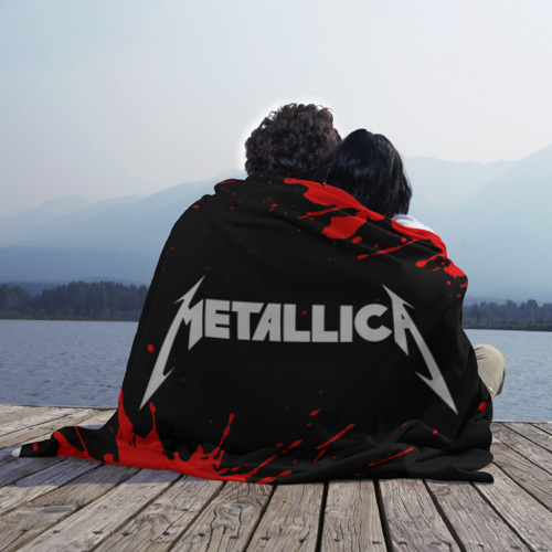 Плед 3D с принтом Metallica Металлика, вид сбоку #3