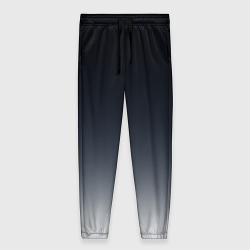 Женские брюки 3D с принтом Градиент от темно серого к белому, вид спереди #2