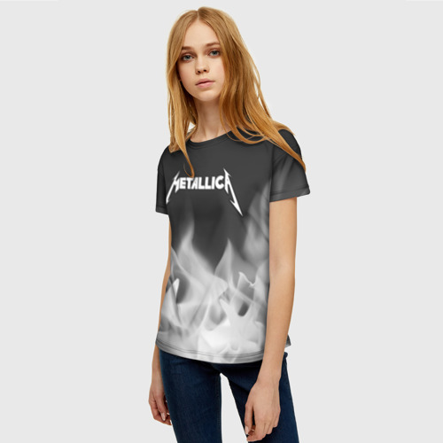 Женская футболка 3D с принтом METALLICA / МЕТАЛЛИКА, фото на моделе #1