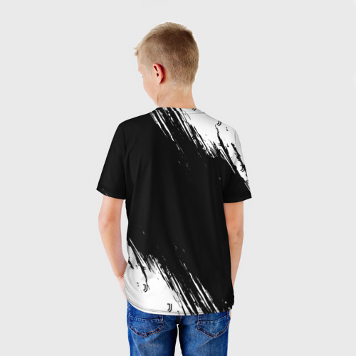 Детская футболка 3D с принтом Juventus Ювентус, вид сзади #2