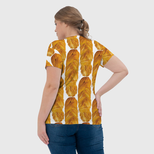 Женская футболка 3D с принтом Дёрни за косичку, вид сзади #2