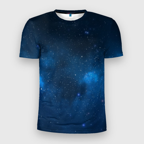Мужская футболка 3D Slim с принтом Млечный путь, вид спереди #2