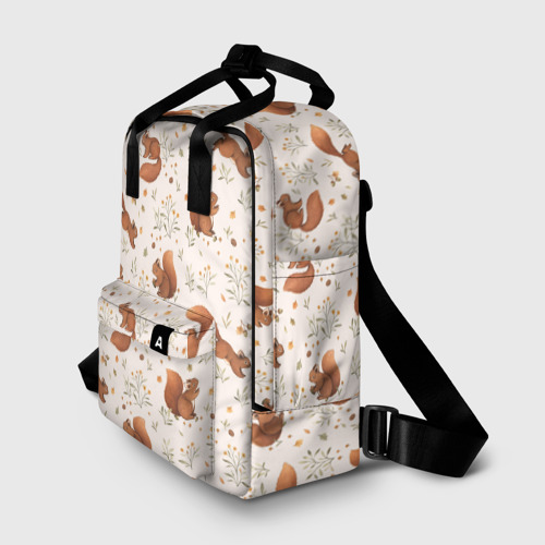 Женский рюкзак 3D с принтом Белочки, фото на моделе #1