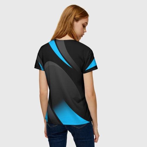 Женская футболка 3D с принтом SPORT WEAR BLUE, вид сзади #2