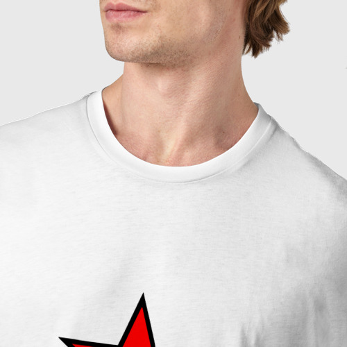 Мужская футболка хлопок с принтом Смерш Красная звезда, фото #4
