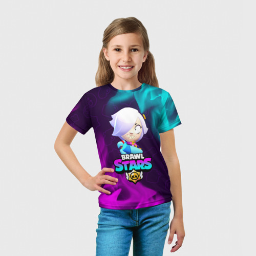 Детская 3D футболка с принтом BRAWL STARS COLETTE / КОЛЕТТ, вид сбоку #3