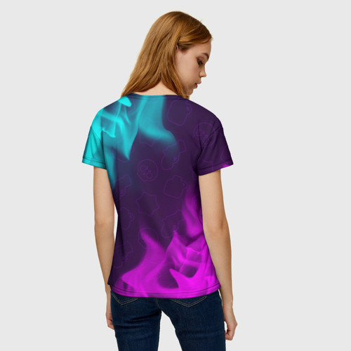 Женская футболка 3D с принтом BRAWL STARS COLETTE / КОЛЕТТ, вид сзади #2