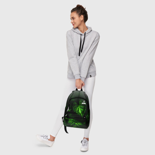 Рюкзак 3D с принтом Листья зеленые CODE ERROR 404, фото #6