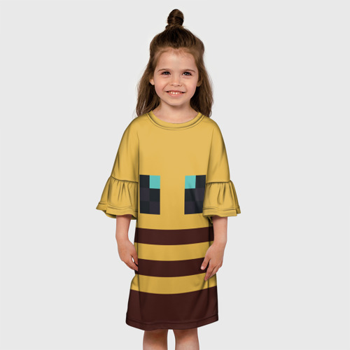 Детское платье 3D с принтом Minecraft Bee, вид сбоку #3