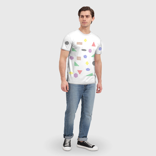 Мужская футболка 3D с принтом Геометрия, вид сбоку #3