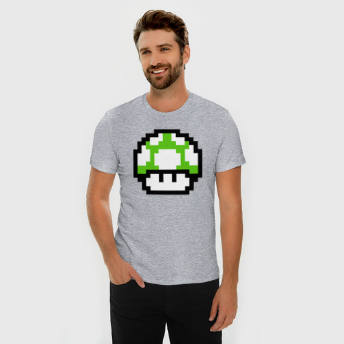 Мужская футболка премиум с принтом Гриб Марио, фото на моделе #1