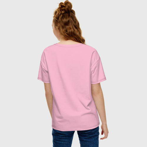 Женская футболка oversize с принтом Ротвейлер, вид сзади #2