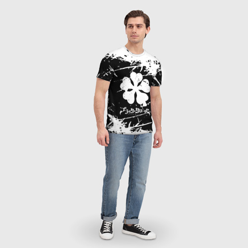 Мужская футболка 3D с принтом Черный клевер, вид сбоку #3