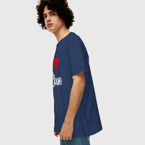 Мужская футболка хлопок Oversize с принтом Я люблю Юлю, вид сбоку #3