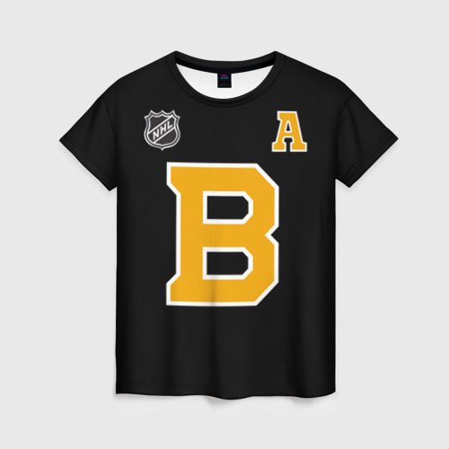 Женская футболка 3D с принтом Boston Bruins Patrice Bergeron, вид спереди #2