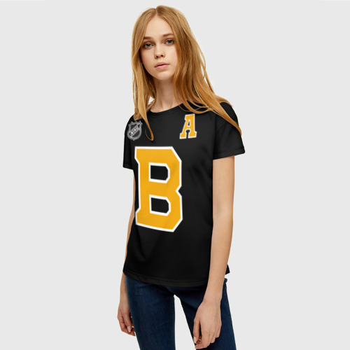 Женская футболка 3D с принтом Boston Bruins Patrice Bergeron, фото на моделе #1