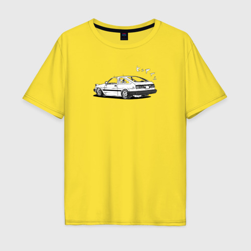Мужская футболка хлопок Oversize с принтом Toyota AE86, вид спереди #2