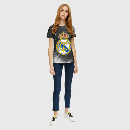 Женская футболка 3D с принтом REAL MADRID / РЕАЛ МАДРИД, вид сбоку #3