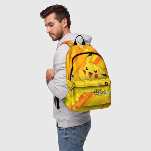 Рюкзак 3D с принтом Pikachu Pika Pika, фото на моделе #1