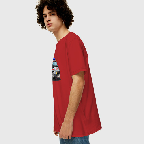 Мужская футболка хлопок Oversize с принтом Скорая помощь, вид сбоку #3